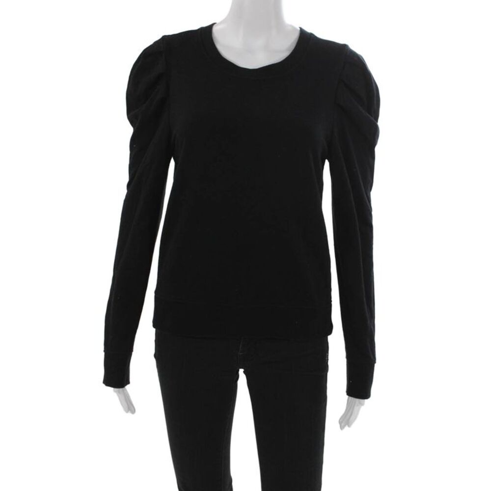 RDI Women Pullover Sweatshirt Black 100% Cotton Crew Neck Long Sleeve Size S